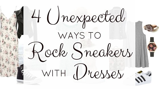 How to style sneakers with dresses.