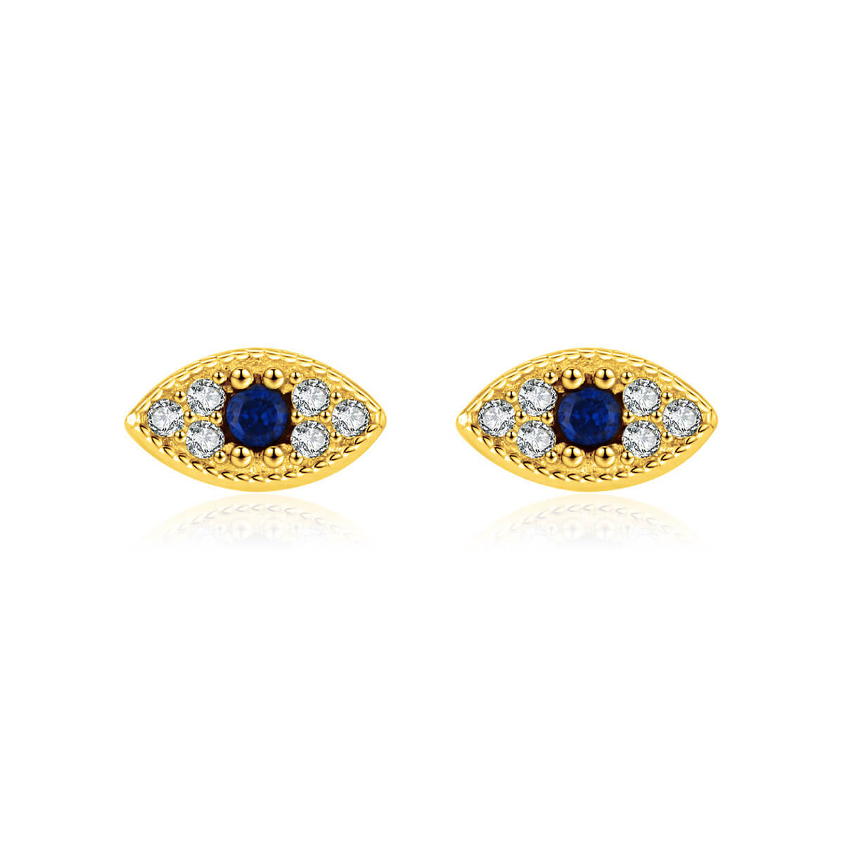 Blue Evil Eye Diamond CZ deals Ear Studs