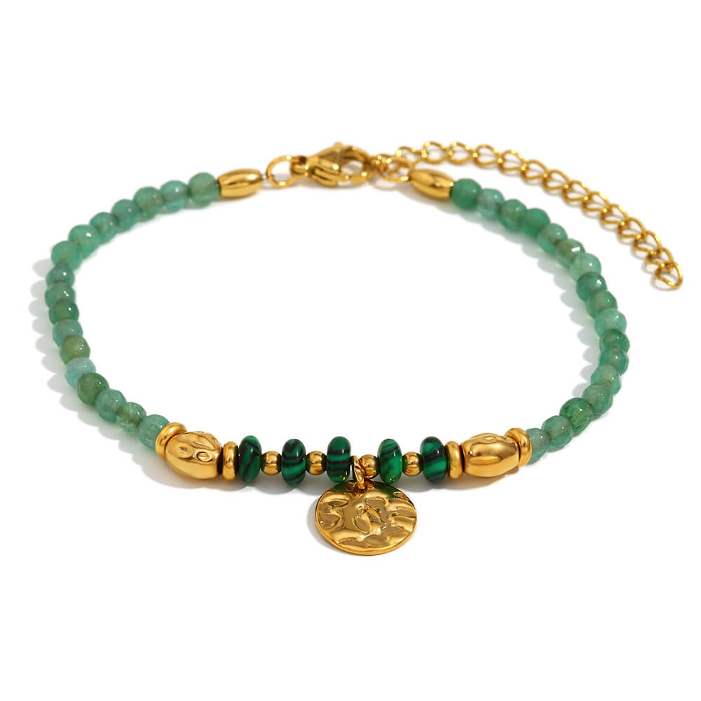 Jade Beaded Gold Coin Bracelet – Pineal Vision Jewelry