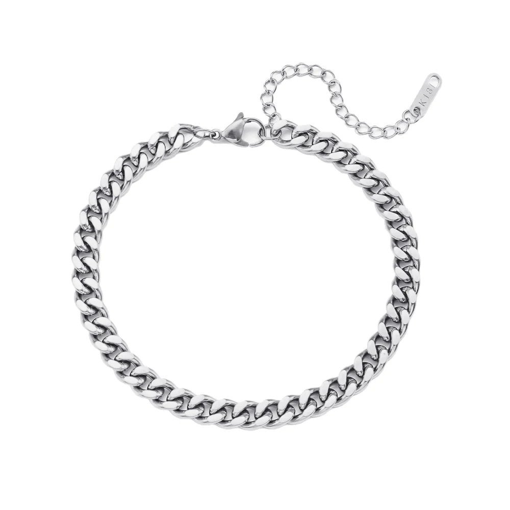 Silver Cuban Link Bracelet 8mm.