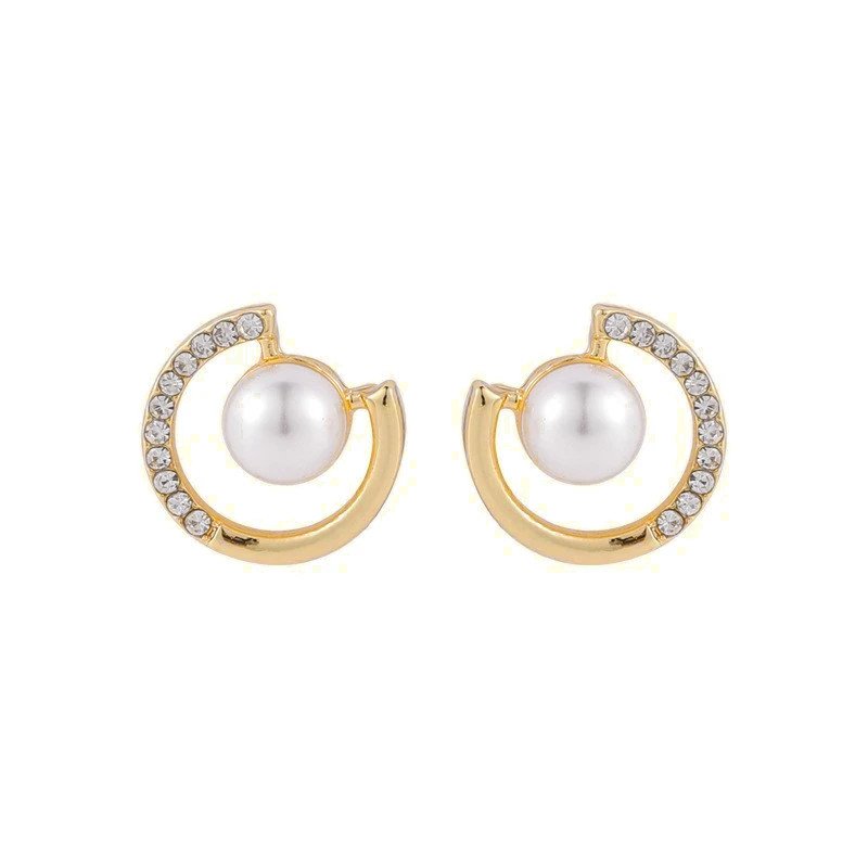 Galactic Pearl Studs in Gold.