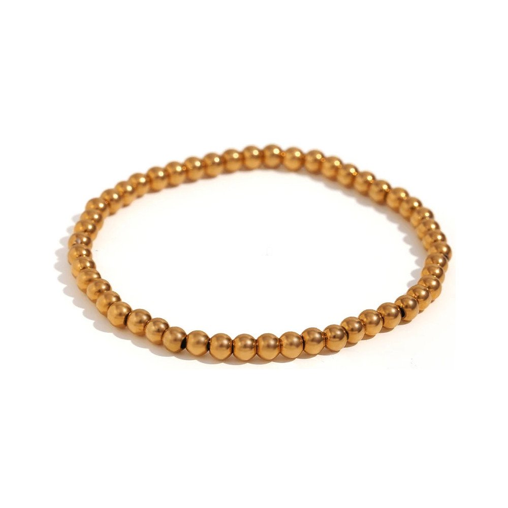 4mm gold beaded bracelet.