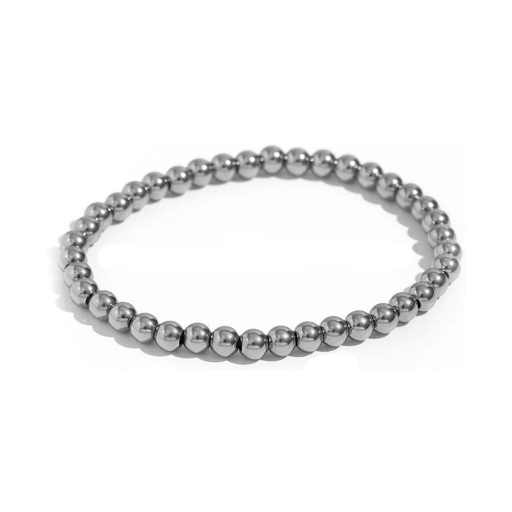 5mm silver beaded bracelet.