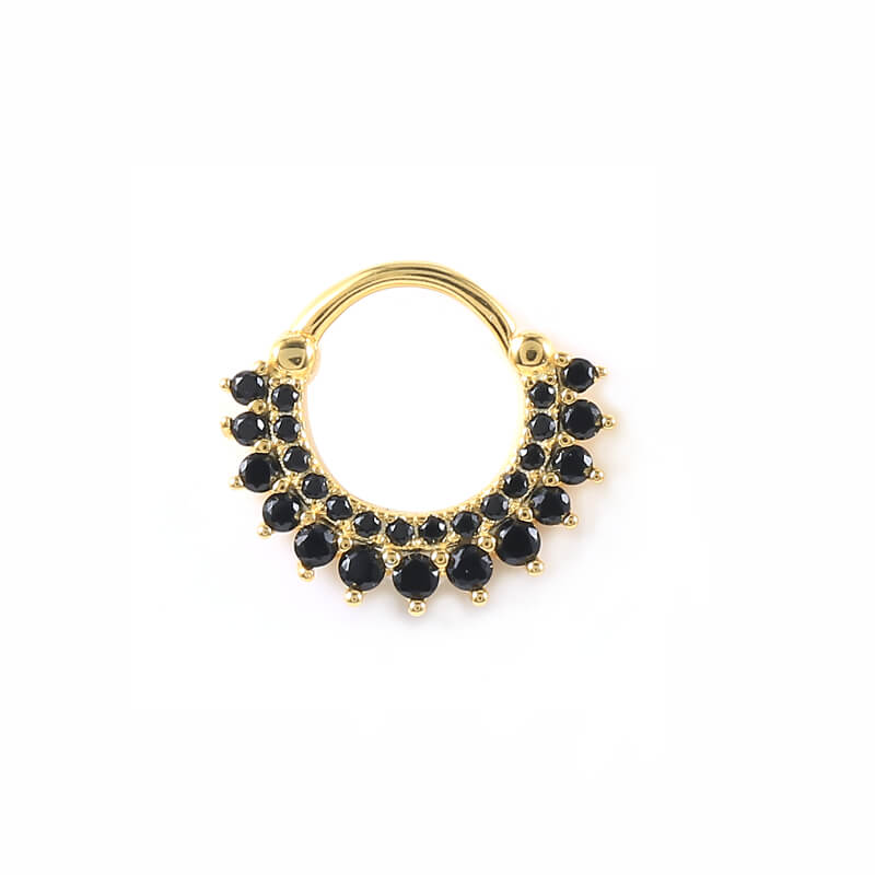 Sadiki CZ Crown Cartilage Hoop in Black.