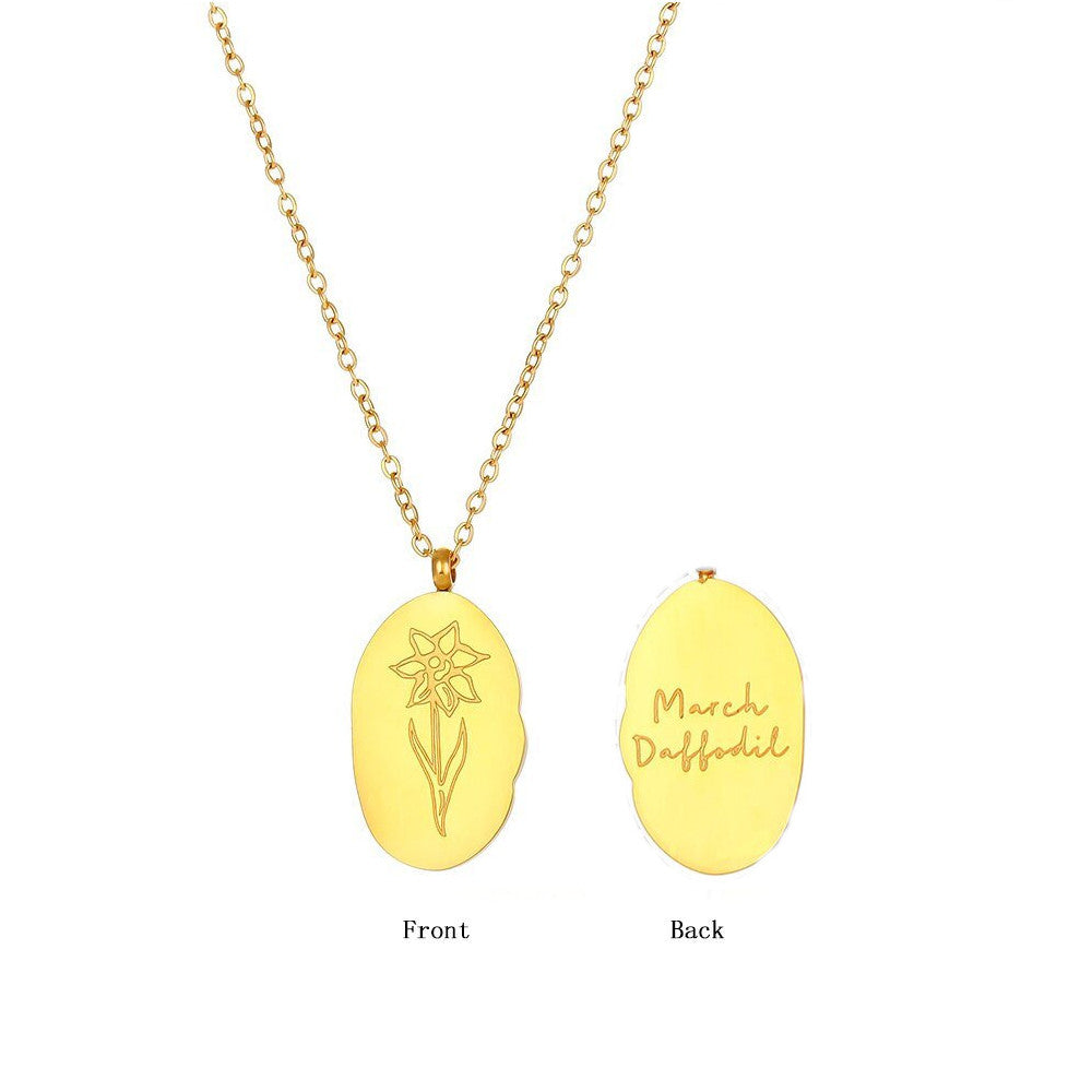 March Daffodil Birth Flower Necklace.