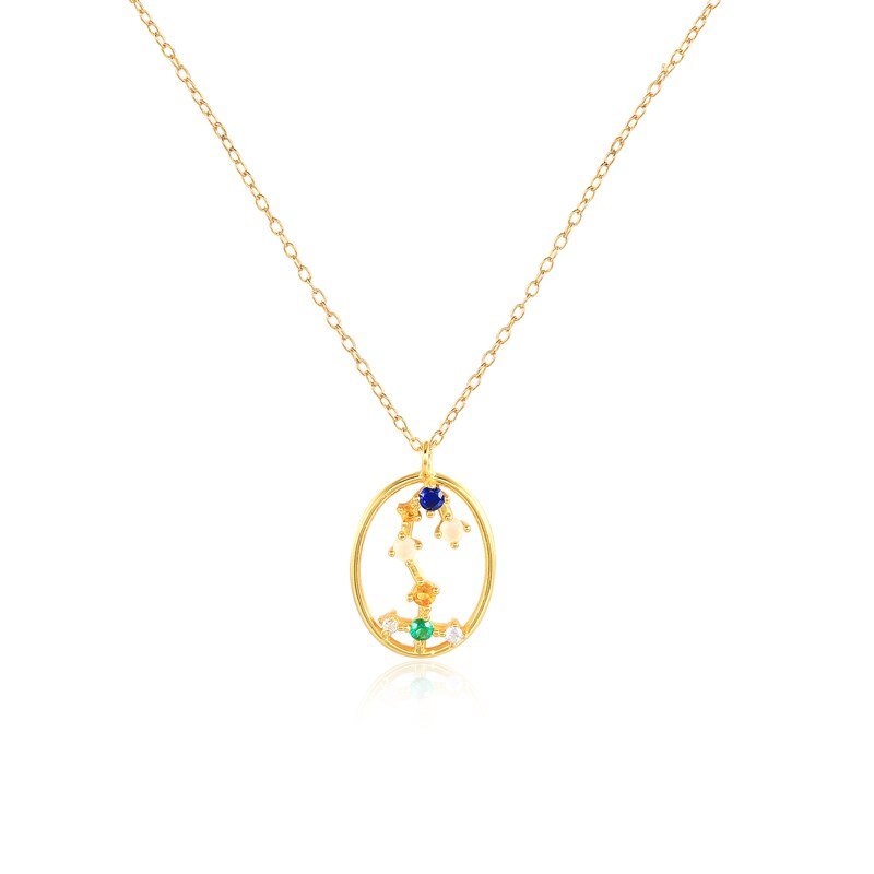 Scorpio Horoscope Constellation Gold Necklace.