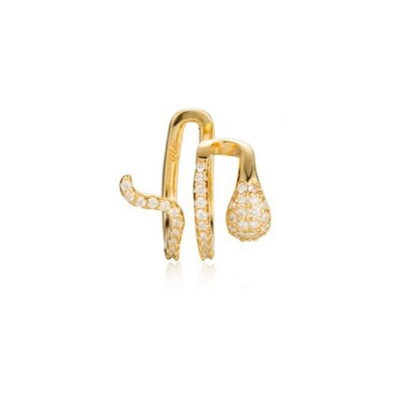 Gold Crystal Serpent Ear Cuff.