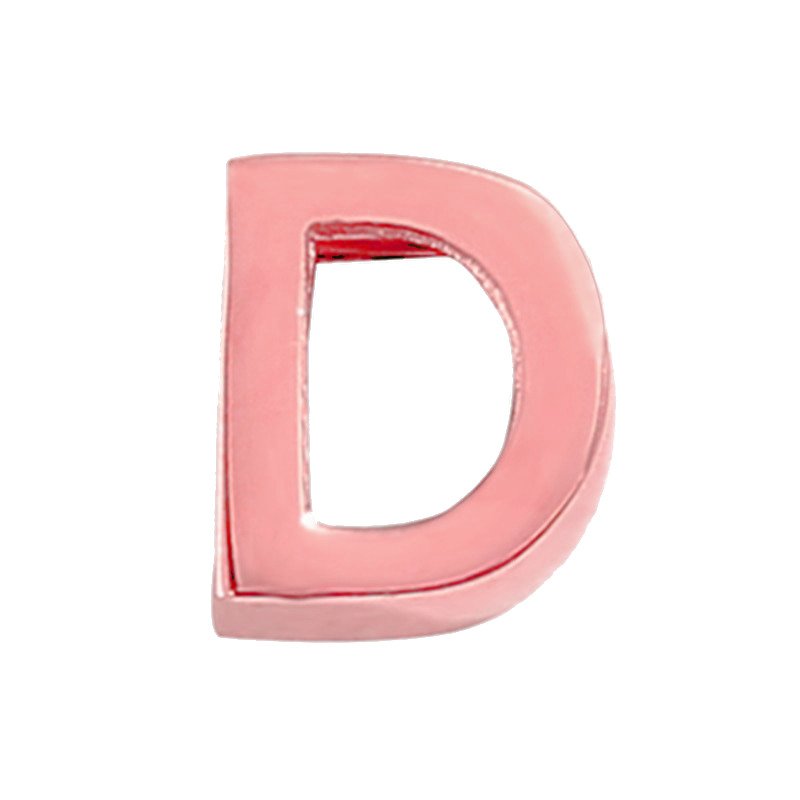 Rose Gold Letter Charm D.