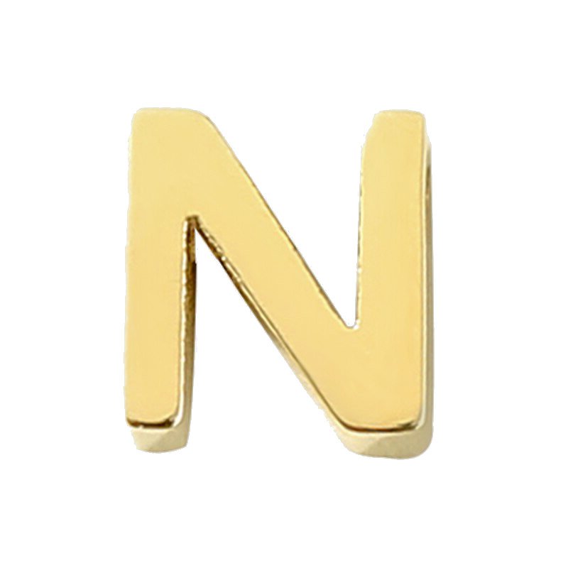 Gold Letter Charm N.