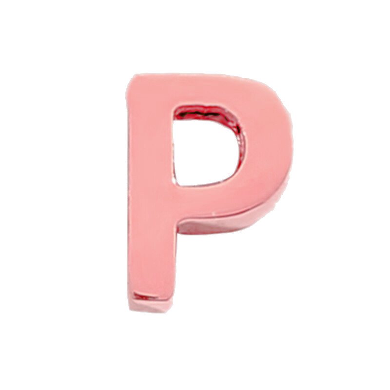 Rose Gold Letter Charm P.