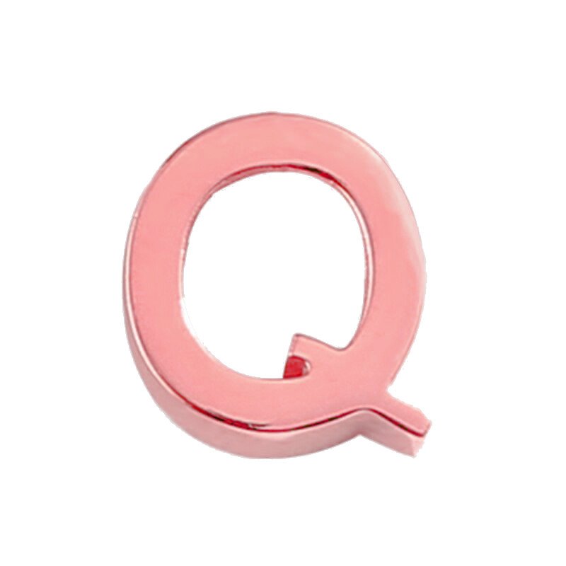 Rose Gold Letter Charm Q.