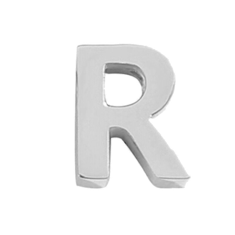 Silver Letter Charm R.