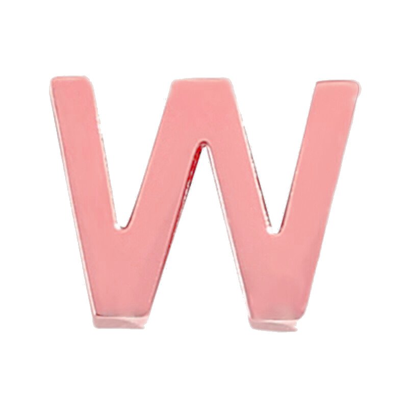 Rose Gold Letter Charm W.