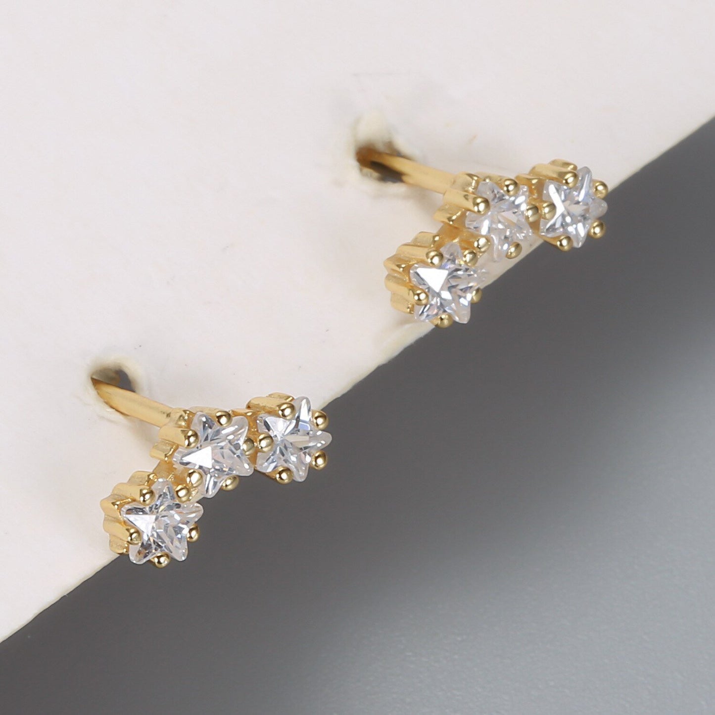 Closeup of the CZ Stars Curved Studs.