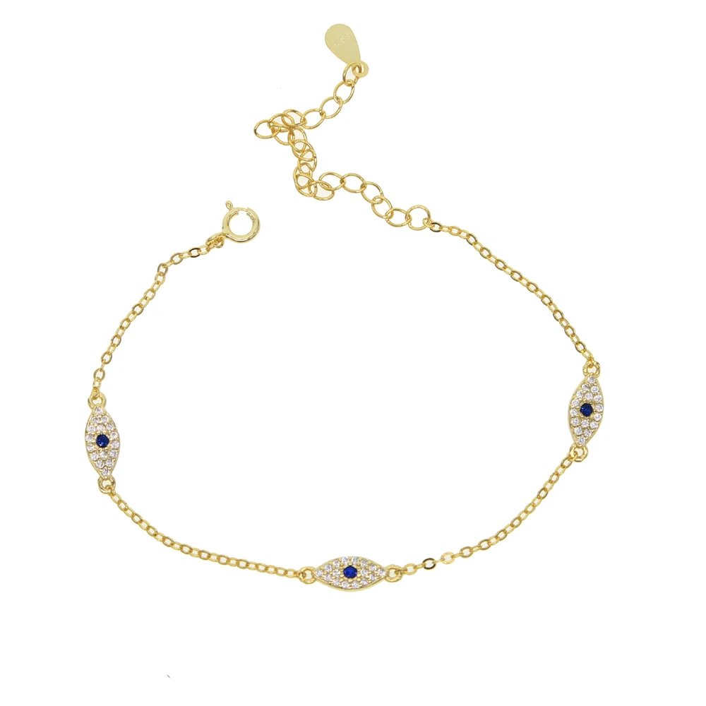 Gold Delicate Evil Eye Bracelet.