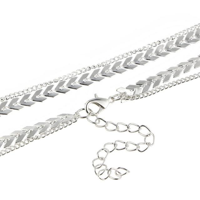 Fishbone Choker Layering Necklace Set