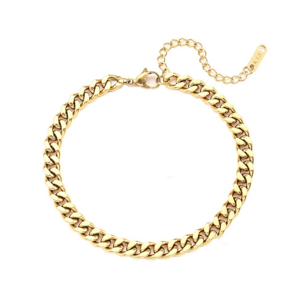 6mm Gold Cuban Link Bracelet.