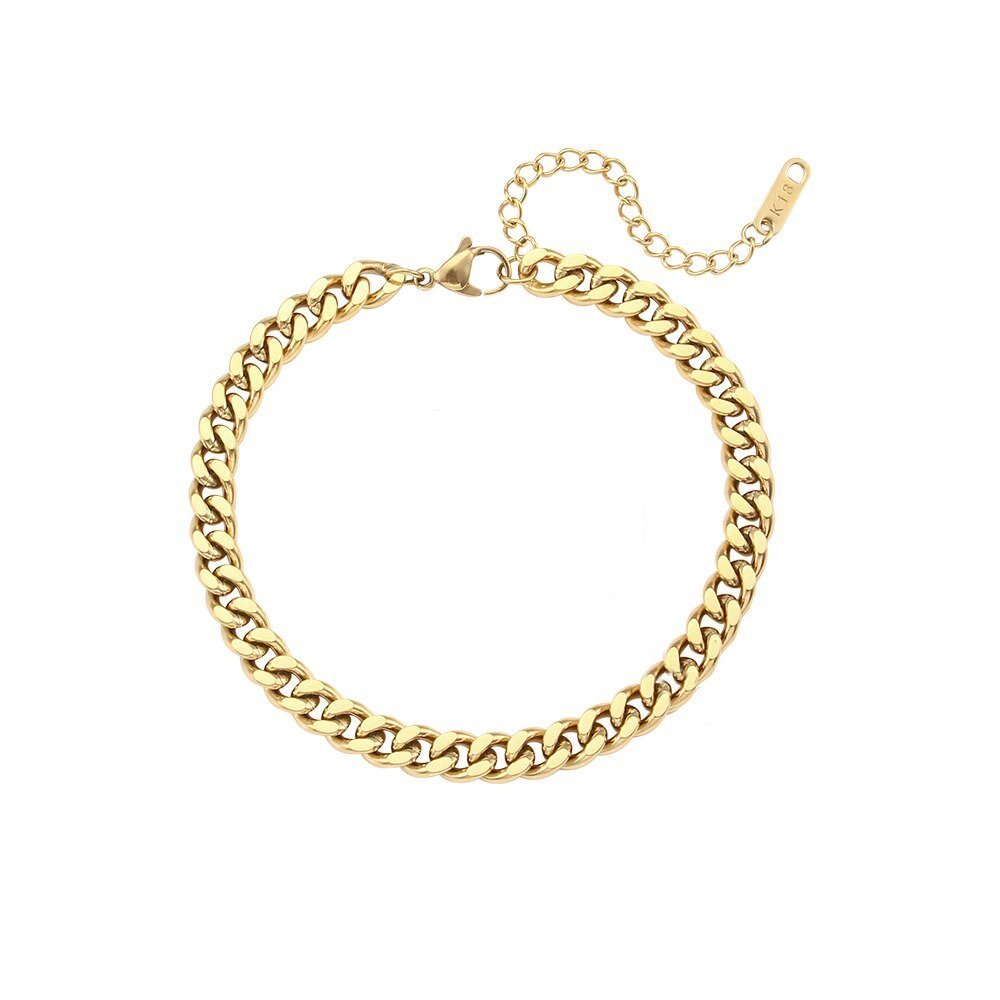 8mm Gold Cuban Link Bracelet.