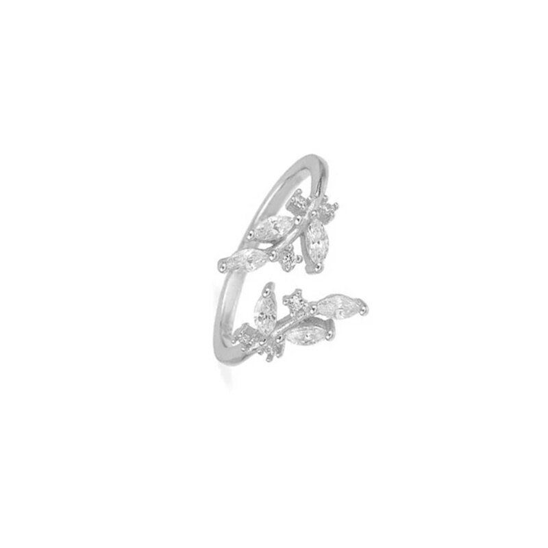 Silver Laurel Branch Ring.