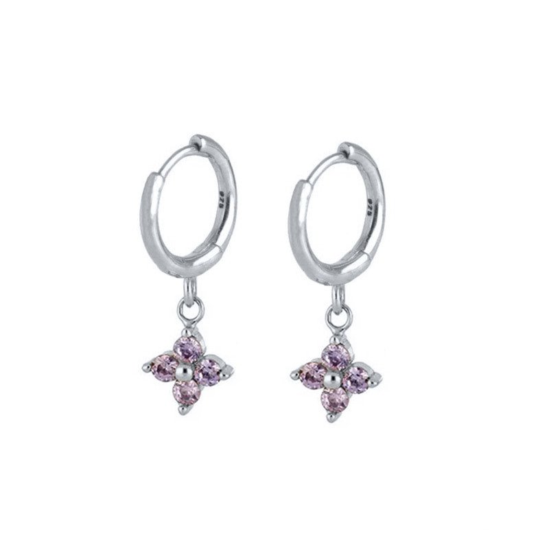 Silver Lilac Flower Huggies.