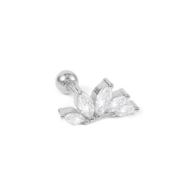 Silver Marquise Crown Cartilage Stud.