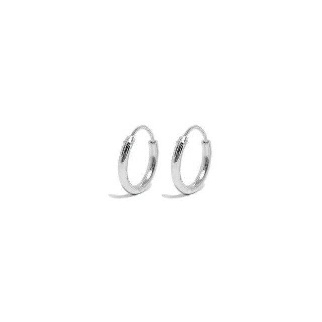 Silver Modern Hoop Earrings in 12mm.