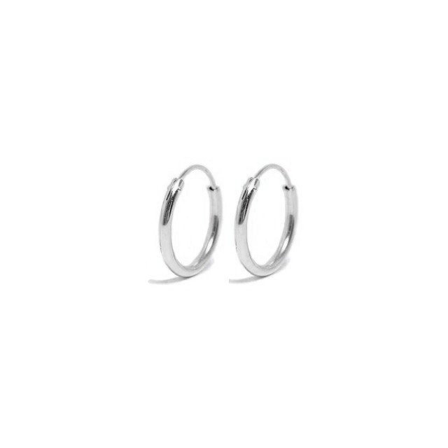 Silver Modern Hoop Earrings in 14mm.