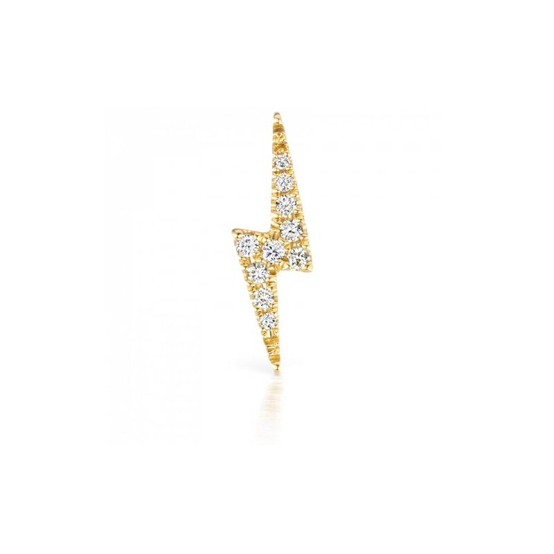 Gold Pave Lightning Bolt Cartilage Stud.