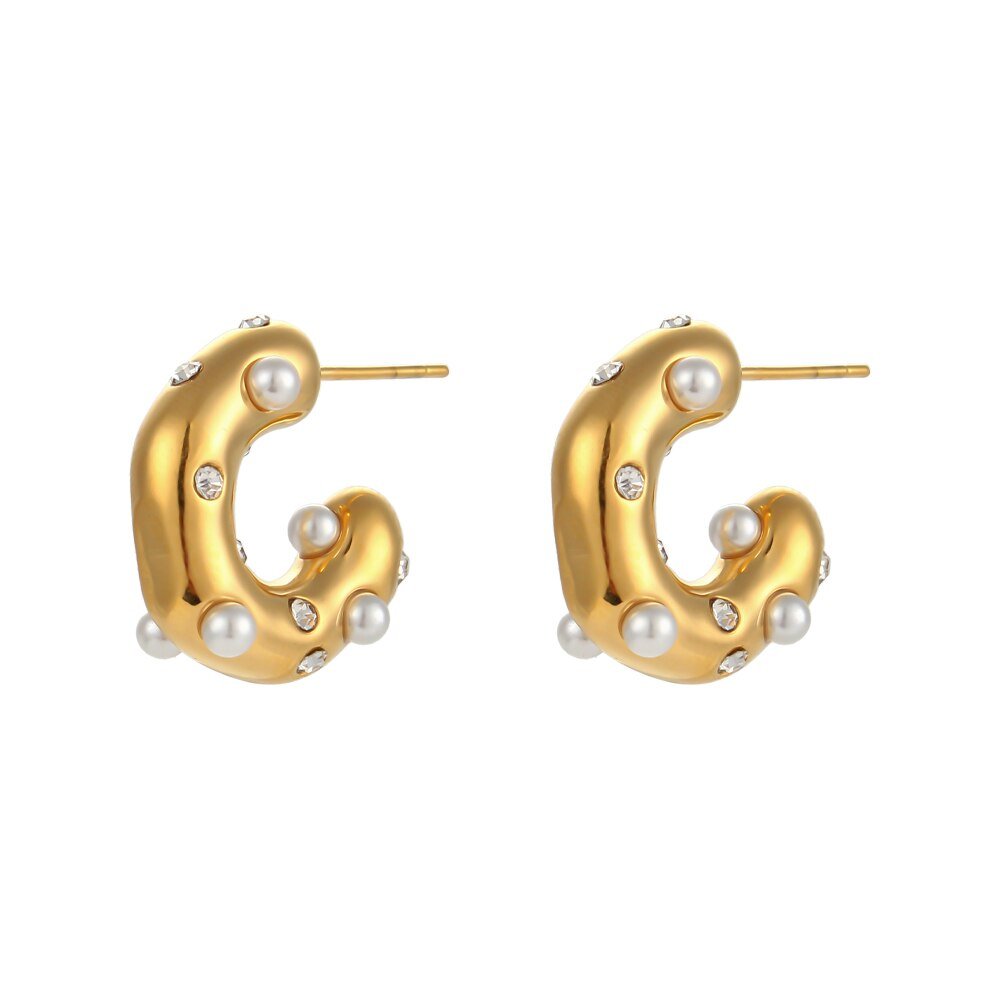 Pearl Barnacle Gold Hoops.