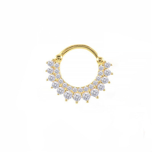 Gold CZ Crown Cartilage Hoop.