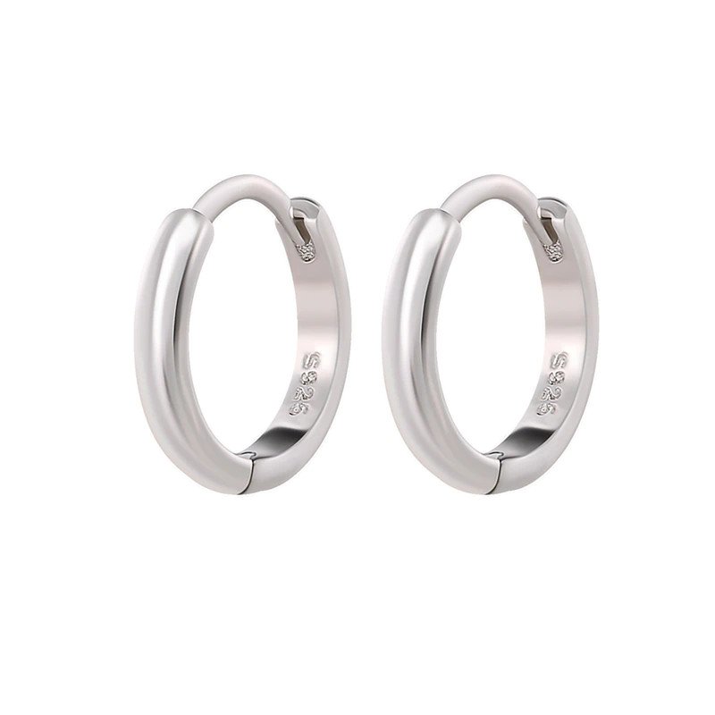 Silver Simple Huggie Hoops.