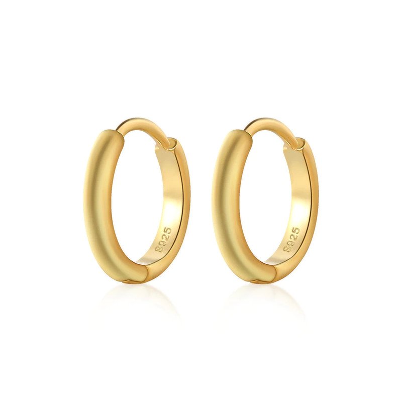 Gold Simple Huggie Hoops.