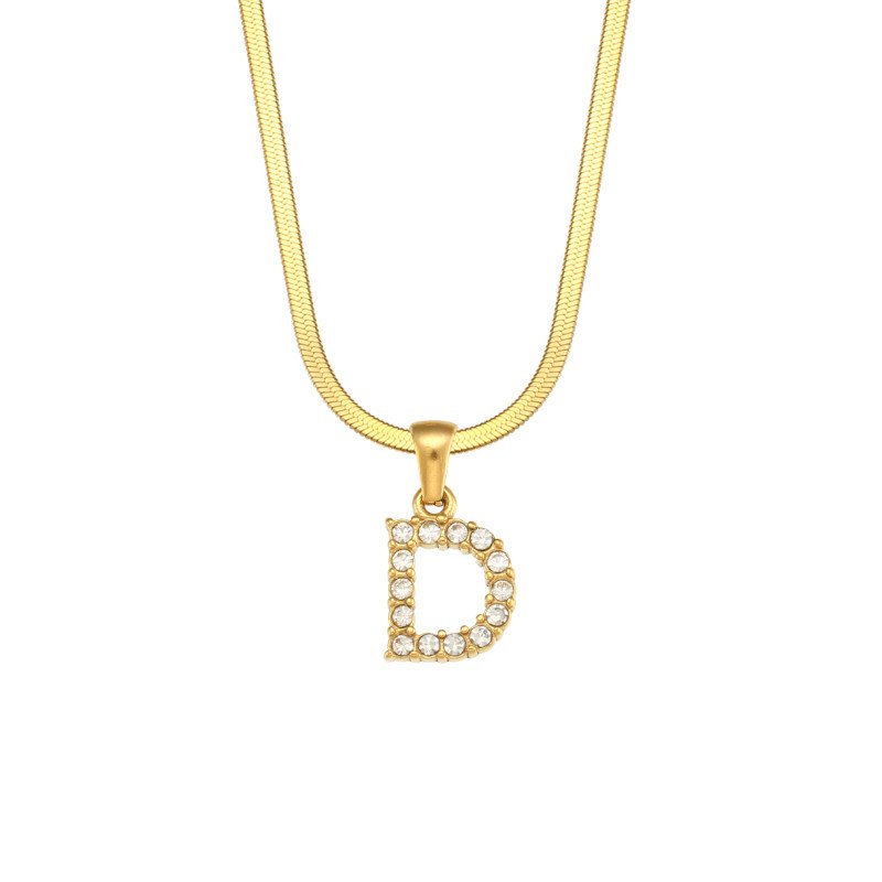 Letter D Initial Gold Necklace.