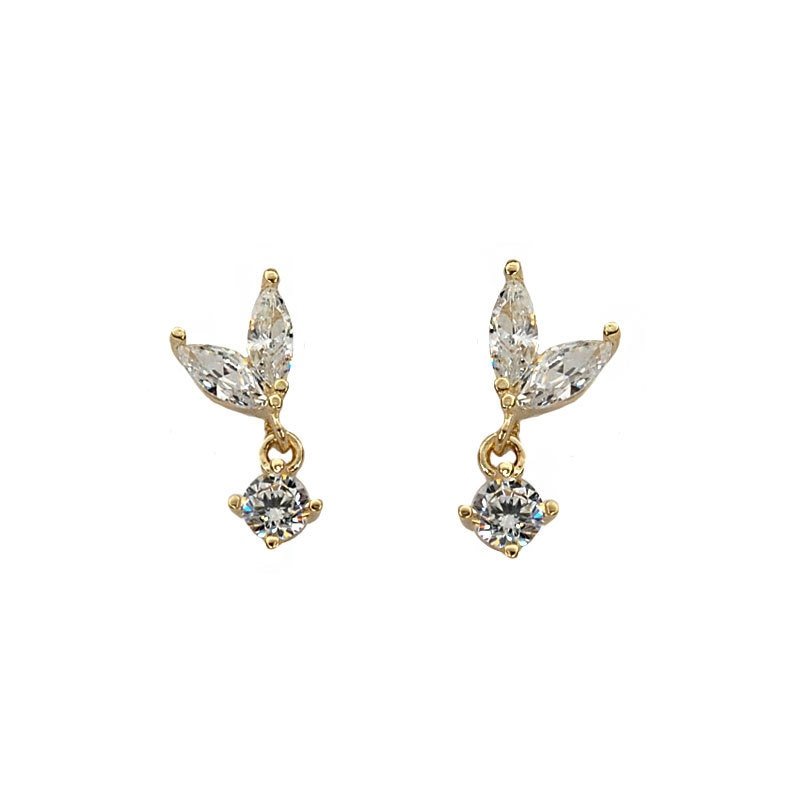 Snowdrop Studs in gold.