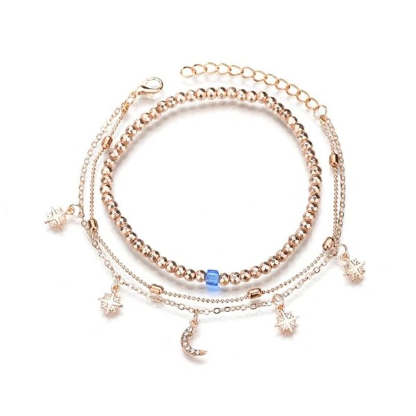 Star Moon Gold Anklet Set.