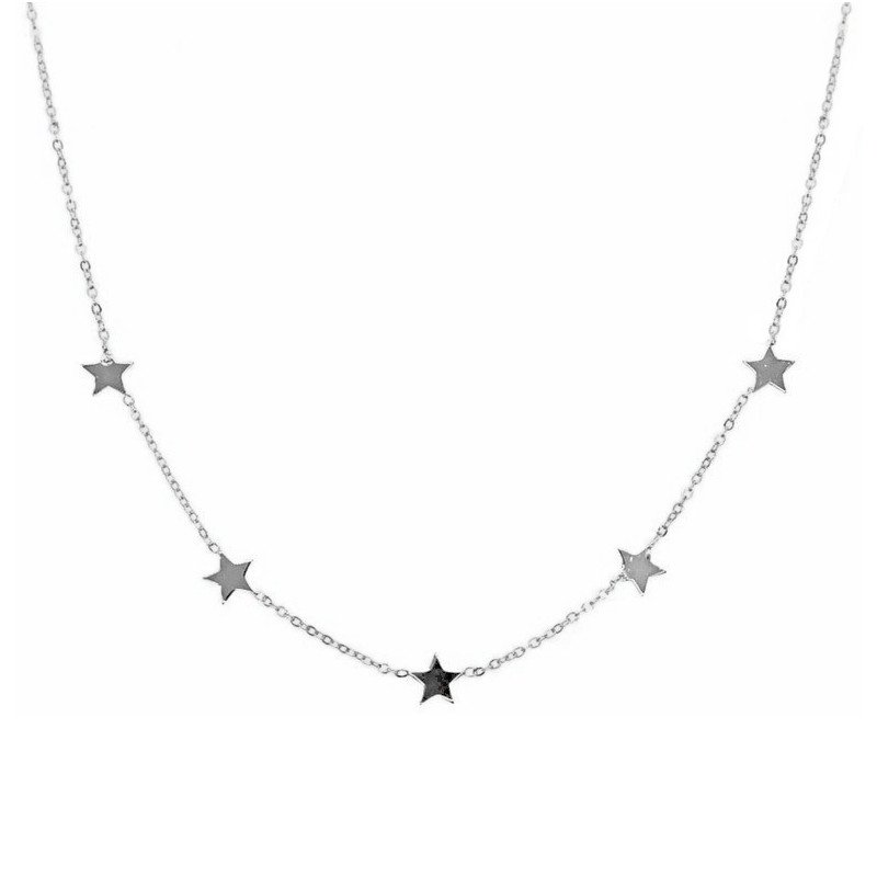 Silver Star Sequins Necklace.