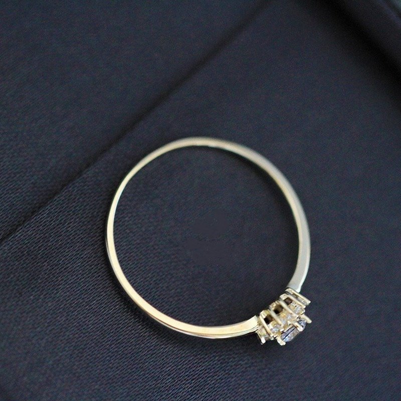 Full view of the gold Sunflower CZ Ring.