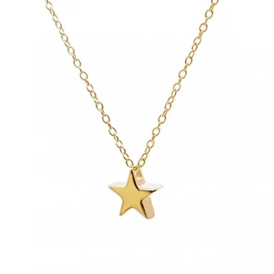 Tiny Star Necklace in gold.