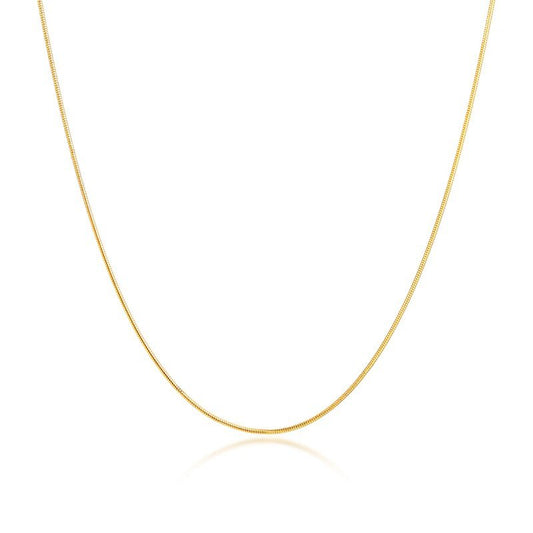 Gold thin snake chain necklace.