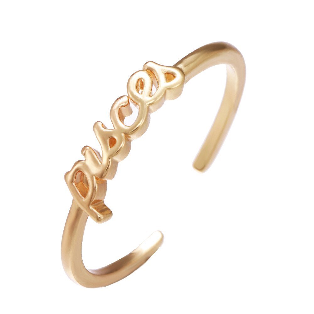 Pisces Zodiac Name Ring in Gold.