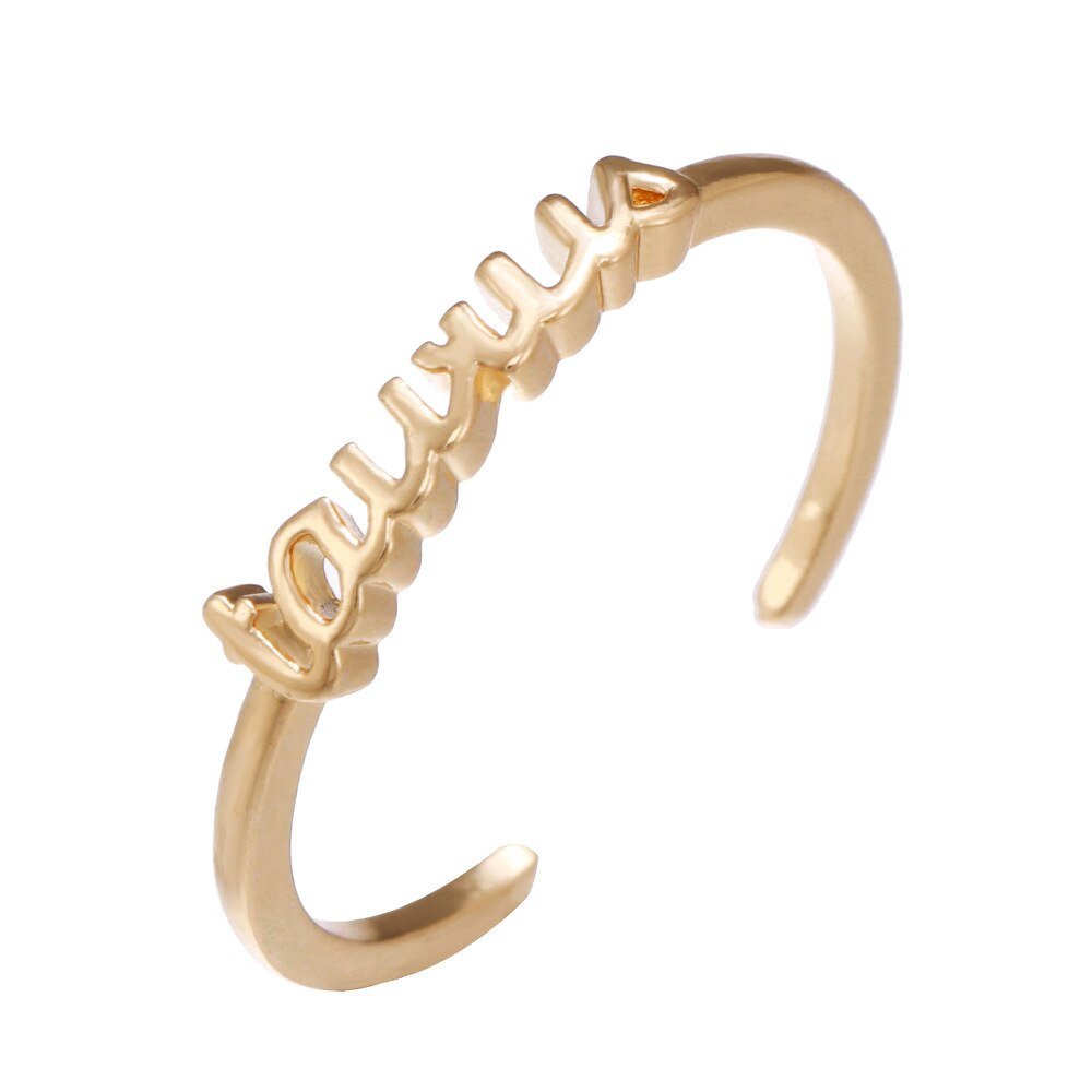 Taurus Zodiac Name Ring in Gold.