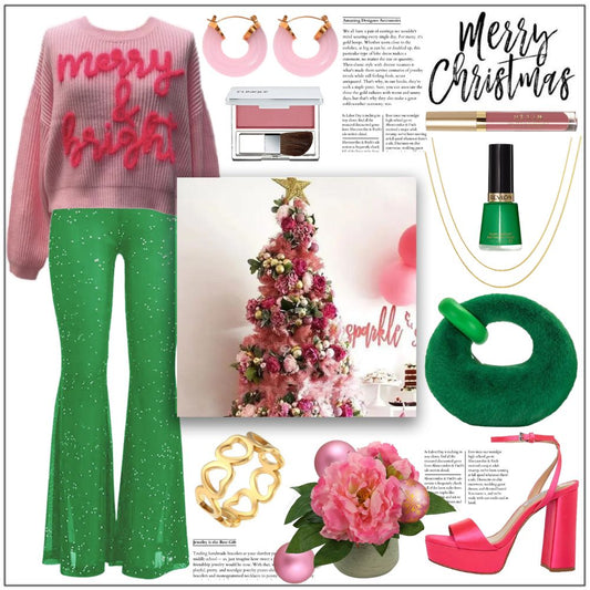 Pink & Green Festive Outfit