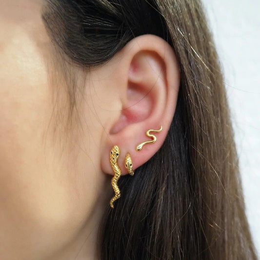 Snake stud earrings.