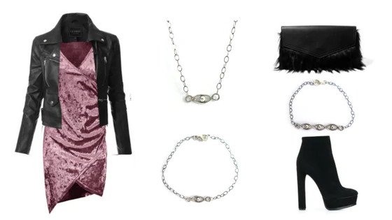 Valentines Day date velvet dress outfit.