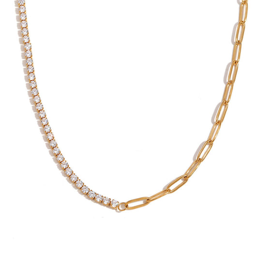 Audrey Gold Tennis Necklace.