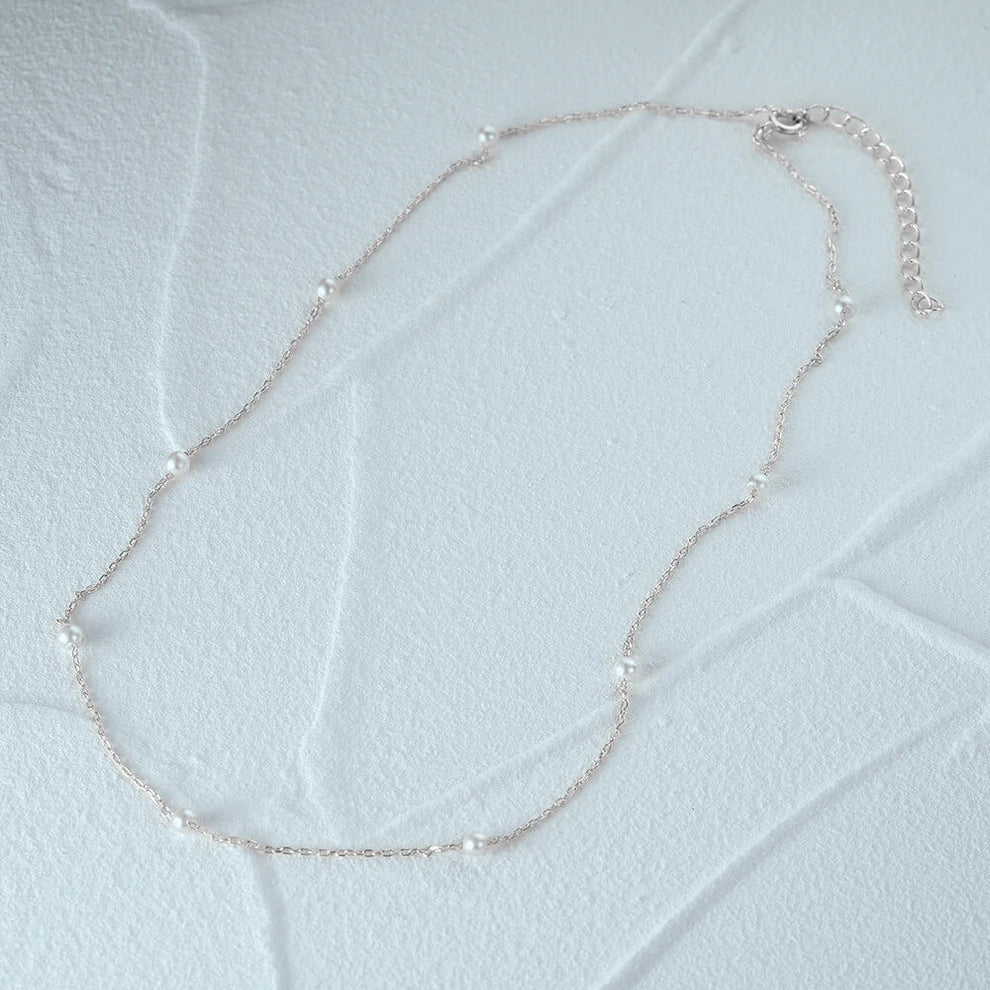 Delicate Pearl Chain Necklace – Pineal Vision Jewelry