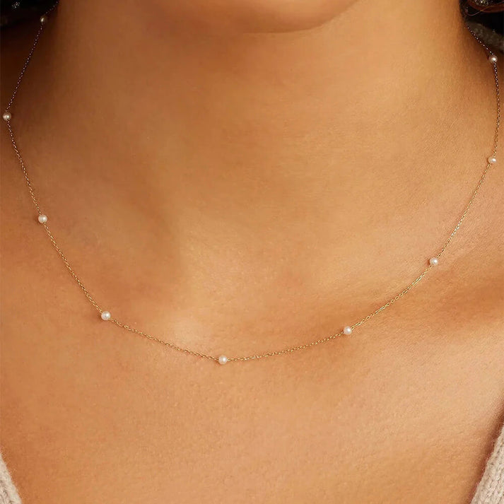 Delicate Pearl Chain Necklace – Pineal Vision Jewelry