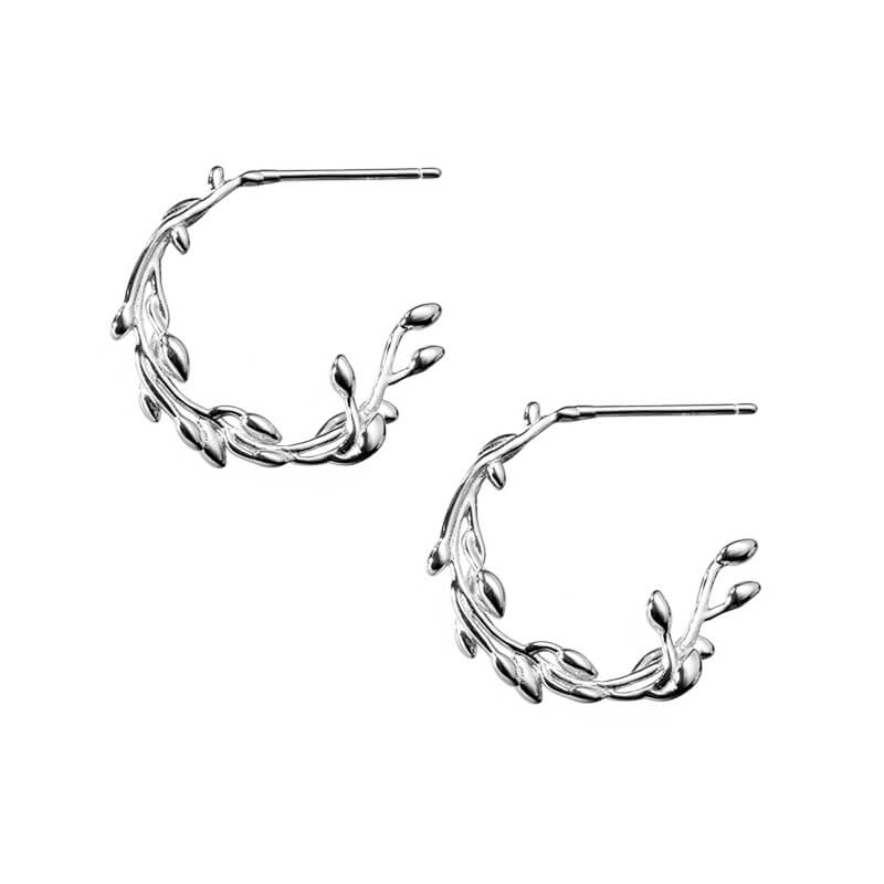 Silver Mistletoe Hoops.