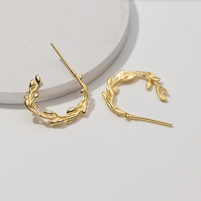 Gold leaf branch hoops.