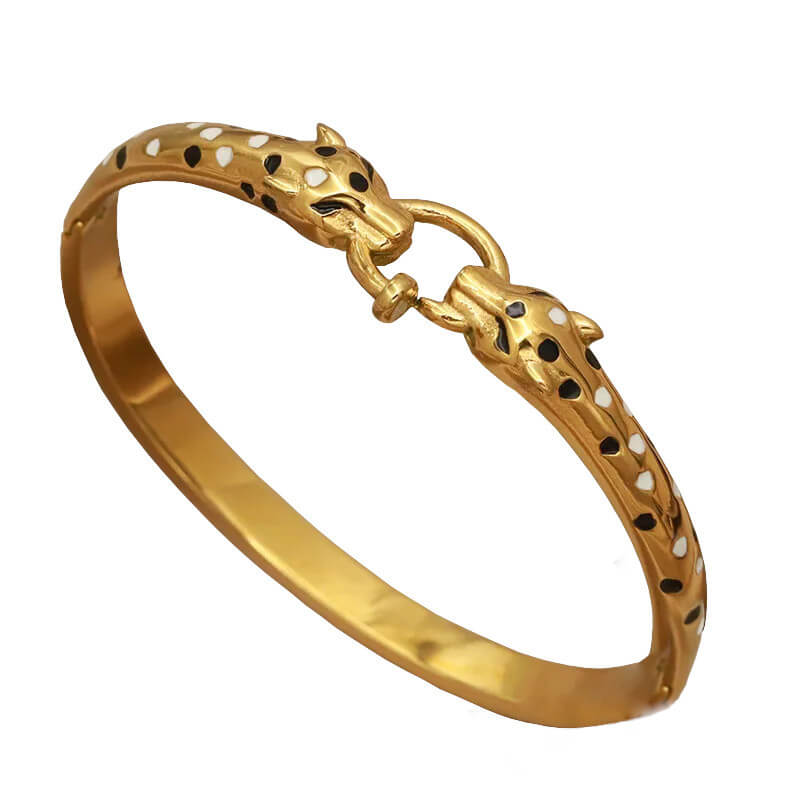 Spotted Leopard Gold Bangle.